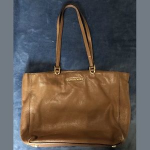 Michael Kors Brown LEATHER Bag Satchel Tote Large